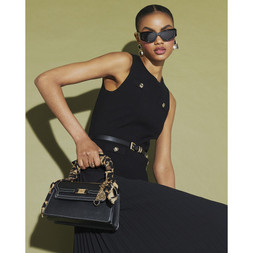 RI Black Belted Pleat Hem Midi Dress £66 4