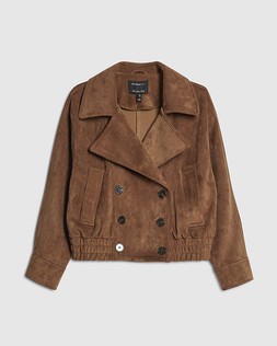 RI Brown Faux Suede Dropped Bomber Jacket £59