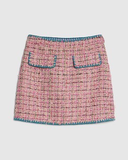 RI Pink Whipstitch Boucle Mini Skirt £39