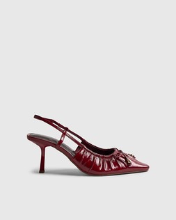 RI Red Ruched Bow Court Heels £36
