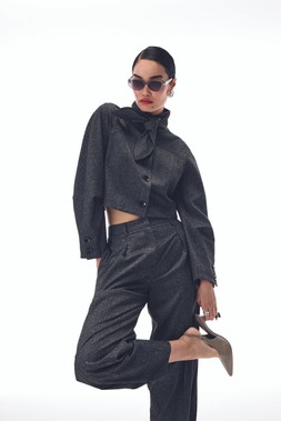 RI Textured Tailored Grey Trousers