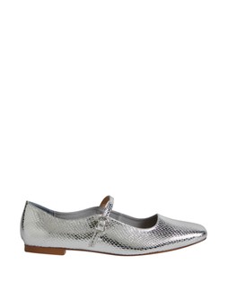 Tu Silver Faux Leather Mary Jane Ballerina Pumps, &pound;17