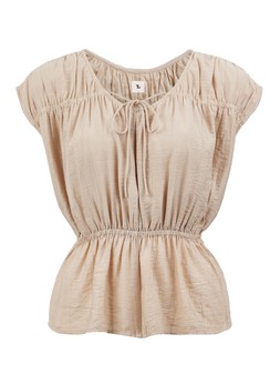 Tu Stone Crinkle Co-ord Tie-Front Top, £18