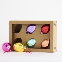 Habitat 6pk - Multi Colour Egg Glass Baubles, £10, 7482346 5