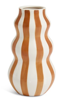 Habitat Hand Painted Stripe Vase Rust 4584261 £14