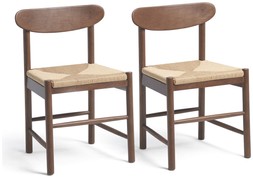 Habitat Hanna Pair of Wood Dining Chairs - Walnut, £190, 9594854
