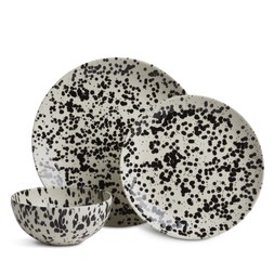 Habitat Jackson Black Splatter 12pc Dinner Set, £50, 7559918 1
