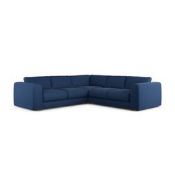 Habitat AYR 4 Seater Corner Aquaclean Chenille Navy Blue