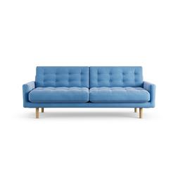 Habitat Fenner 3 Seater Velvet Sky Blue Ash Leg
