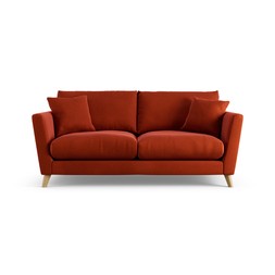 Habitat Lomond 3 Seater Velvet Burnt Orange Ash Leg
