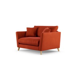 Habitat Lomond Cuddle Chair Velvet Burnt Orange Ash Leg 2