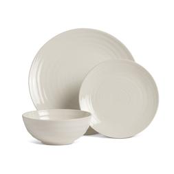 Habitat Ripple 12 Piece Stoneware Dinner Set - Cream, £40, 3283831