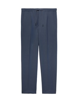 M&S Autograph Tailored Fit Performance Twill Trousers, Navy, £50