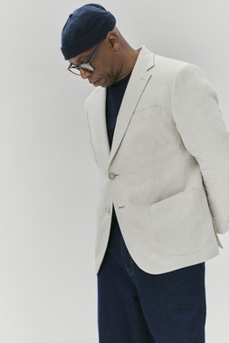 M&S Blazer £99, T-shirt £18, Jean £35, Hat £16, Shoe £65 (2)