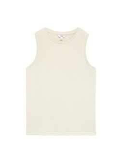 M&S Cotton Rich Knitted Vest, Ecru, £20