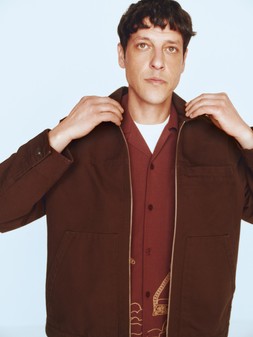 M&S Jacket £59, M&S Shirt £35, M&S T-Shirt £18, M&S Trousers £35, Bag £45, Trainers £50 (2)