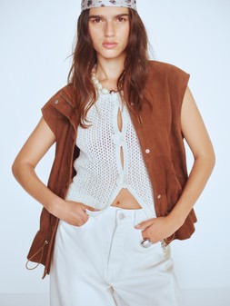 Per Una Gilet £190 M&S Knit £34 Per Una Jean £48 Bandana £15 Necklace £25 Ring £20