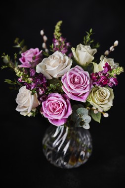 Pink Rose, Antirrhinum and Pussy Willow Vase Mothers Day ATL TR