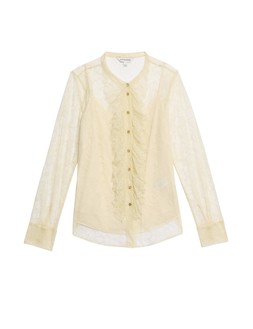 M&S Autograph Cream Ruffle Front Lace Blouse £65 - April