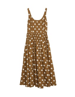 M&S Pure Cotton Polka Dot Scoop Neck Midi Waisted Dress £45