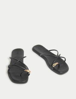 M&S SAMMIE GOLD TOE LOOP MULE £35 (1)