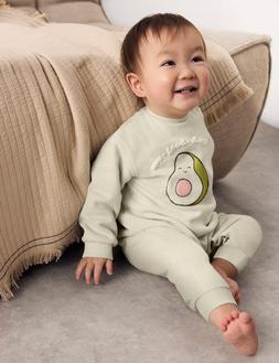 M&S Cotton Rich Slogan Romper (0-3 Yrs) £12